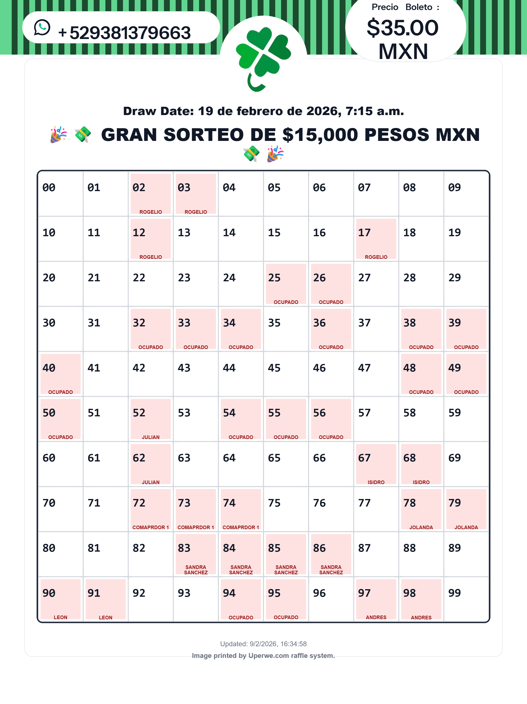 Table De Rifa Uperwe